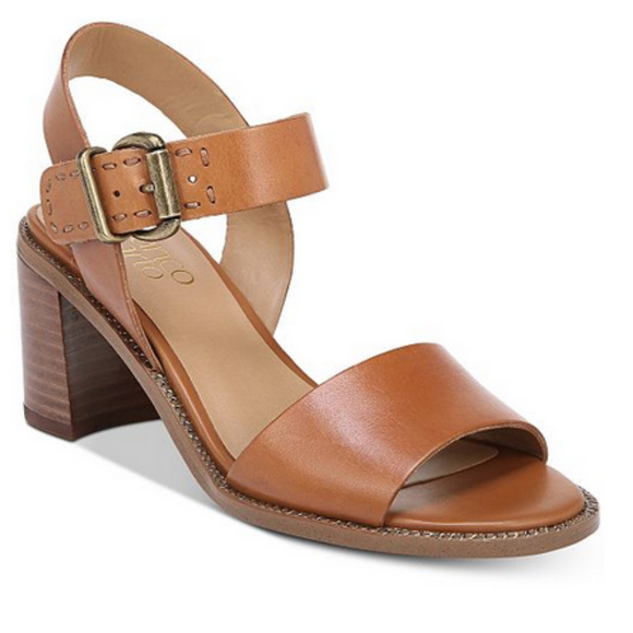 FRANCO SARTO Leather Block Heel Sandals - Picture 1 of 8